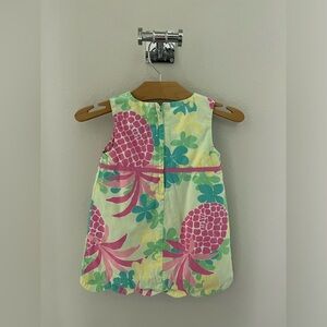 Lilly Pulitzer Girls 2T Yellow with Pink Pineapples Shift Dress
